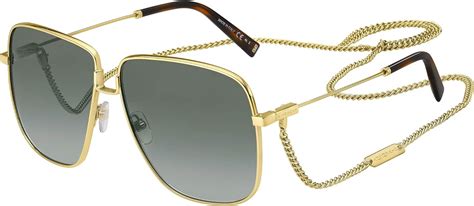 Givenchy Unisex Gold Tone Square Sunglasses 